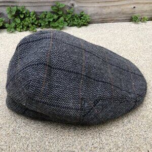 JAXON HATS Quilted Lined Newsboy Hat Medium Men's Gatsby Cap Grey​
